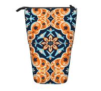 WZYCWB Porte-stylo rétractable imprimé fleurs symétriques adapté pour une utilisation comme simple trousse de maquillage, portefeuille, etc.