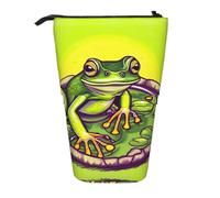 WZYCWB Porte-stylo rétractable imprimé grenouille dans un étang adapté pour une utilisation comme simple trousse de maquillage, portefeuille, etc.