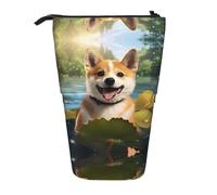 WZYCWB Porte-stylo rétractable imprimé Happy Shiba Inu pour dortoir ou bureau.
