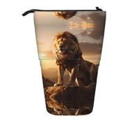 WZYCWB Porte-stylo rétractable imprimé lion de montagne adapté pour une utilisation comme simple trousse de maquillage, portefeuille, etc.