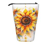 WZYCWB Porte-stylo rétractable imprimé tournesol jaune à l'huile adapté pour une utilisation comme simple trousse de maquillage, portefeuille, etc.