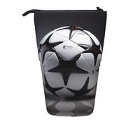 WZYCWB Porte-stylo rétractable noir et blanc imprimé football adapté pour une utilisation comme simple trousse de maquillage, portefeuille, etc.