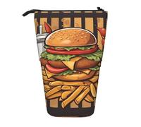 WZYCWB Porte-stylo rétractable surdimensionné imprimé hamburgers de dessin animé adapté pour une utilisation comme simple trousse de maquillage, portefeuille, etc.