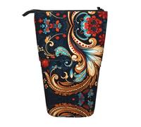 WZYCWB Porte-stylo rétractable vintage avec imprimé floral adapté pour une utilisation comme simple trousse de maquillage, portefeuille, etc.