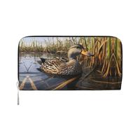 WZYCWB Portefeuille à fermeture éclair Leisurely Mallard Duck imprimé, parfait pour les voyages, les affaires et le quotidien. Peut contenir des téléphones portables et de l'argent.