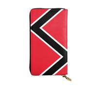 WZYCWB Portefeuille en cuir, 19,1 x 10,4 cm de long, compartiment à fermeture éclair, grand espace de rangement, bon cadeau pour les amis drapeau de Trinité-et-Tobago imprimé