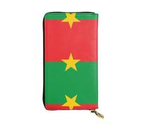 WZYCWB Portefeuille en cuir, 19,1 x 10,4 cm de long, compartiment à fermeture éclair, grand espace de rangement, bon cadeau pour les amis, drapeau du Burkina Faso imprimé