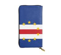WZYCWB Portefeuille en cuir, 19,1 x 10,4 cm de long, compartiment à fermeture éclair, grand espace de rangement, bon cadeau pour les amis, drapeau du Cap-Vert imprimé