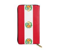 WZYCWB Portefeuille en cuir, 19,1 x 10,4 cm de long, compartiment à fermeture éclair, grand rangement, bon cadeau pour les amis drapeau du Pérou imprimé