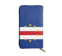 WZYCWB Portefeuille en cuir Drapeau du Cap-Vert avec compartiment à fermeture éclair de grande capacité, bon cadeau pour les amis, 19,1 x 10,4 cm de long, noir, taille unique, Noir , Taille unique