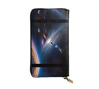 WZYCWB Portefeuille en cuir, pochette de 19,1 x 10,4 cm de long, compartiment à fermeture éclair, grand espace de rangement, bon cadeau pour les amis, un univers fascinant imprimé