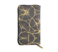 WZYCWB Portefeuille en cuir, pochette de 19,1 x 10,4 cm de long, compartiment à fermeture éclair, grand espace de rangement, bon cadeau pour vos amis, imprimé feuille d'or