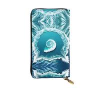 WZYCWB Portefeuille en cuir, pochette de 19,1 x 10,4 cm de long, compartiment à fermeture éclair, grand espace de rangement, bon cadeau pour les amis, imprimé Sea of Love