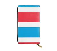 WZYCWB Portefeuille en cuir, pochette de 19,1 x 10,4 cm de long, compartiment à fermeture éclair, grand espace de rangement, bon cadeau pour les amis drapeau du Luxembourg imprimé