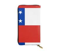 WZYCWB Portefeuille en cuir, pochette de 19,1 x 10,4 cm de long, compartiment à fermeture éclair, grand espace de rangement, bon cadeau pour les amis, drapeau du Chili imprimé