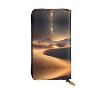 WZYCWB Portefeuille en cuir, pochette de 19,1 x 10,4 cm de long, compartiment à fermeture éclair, grand espace de rangement, bon cadeau pour vos amis, imprimé étoiles du désert