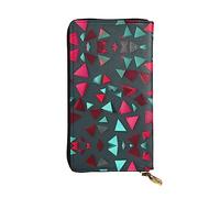 WZYCWB Portefeuille en cuir, pochette de 19,1 x 10,4 cm de long, compartiment à fermeture éclair, grand espace de rangement, bon cadeau pour vos amis, motif triangulaire imprimé