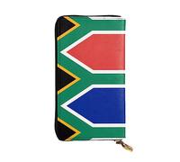 WZYCWB Portefeuille en cuir, pochette de 19,1 x 10,4 cm de long, compartiment à fermeture éclair, grand espace de rangement, bon cadeau pour les amis, drapeau de l'Afrique du Sud imprimé