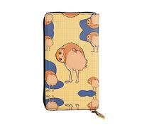 WZYCWB Portefeuille en cuir, pochette de 19,1 x 10,4 cm de long, compartiment à fermeture éclair, grand espace de rangement, bon cadeau pour vos amis imprimé chouette tordue