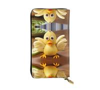 WZYCWB Portefeuille en cuir tendance avec imprimé canards étranges (19,1 x 10,4 cm), portefeuille décontracté pour pièces de monnaie