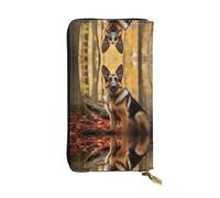 WZYCWB Portefeuille en cuir tendance avec imprimé chien berger intelligent (19,1 x 10,4 cm), portefeuille décontracté pour pièces de monnaie