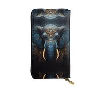 WZYCWB Portefeuille en cuir tendance avec imprimé éléphant (19,1 x 10,4 cm), portefeuille décontracté pour pièces de monnaie