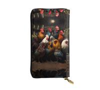 WZYCWB Portefeuille en cuir tendance avec motif coq imprimé (19,1 x 10,4 cm), portefeuille décontracté pour pièces de monnaie