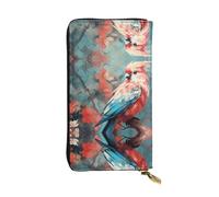 WZYCWB Portefeuille en cuir tendance imprimé perroquet debout (19,1 x 10,4 cm), portefeuille décontracté pour pièces de monnaie