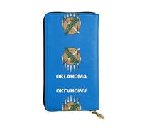 WZYCWB Portefeuille tendance en cuir avec drapeau de l'État de l'Oklahoma (19,1 x 10,4 cm), portefeuille décontracté pour pièces de monnaie