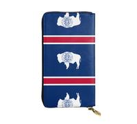 WZYCWB Portefeuille tendance en cuir avec drapeau de l'État du Wyoming (19,1 x 10,4 cm), portefeuille décontracté pour pièces de monnaie