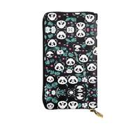 WZYCWB Portefeuille tendance en cuir avec imprimé panda mignon (19,1 x 10,4 cm), portefeuille décontracté pour pièces de monnaie