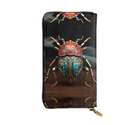 WZYCWB Portefeuille tendance en cuir coloré imprimé coccinelle (19,1 x 10,4 cm), portefeuille décontracté pour pièces de monnaie