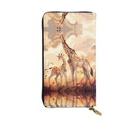 WZYCWB Portefeuille tendance en cuir imprimé girafe mère et enfant (19,1 x 10,4 cm), portefeuille décontracté pour pièces de monnaie