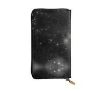 WZYCWB Portefeuille tendance en cuir noir et blanc avec imprimé galaxie (19,1 x 10,4 cm), portefeuille décontracté pour pièces de monnaie