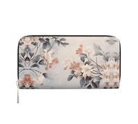 WZYCWB Portefeuille zippé imprimé bouquet léger, parfait pour les voyages, les affaires et le quotidien. Peut contenir des téléphones portables et de l'argent.
