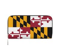 WZYCWB Portefeuille zippé imprimé drapeau de l'État du Maryland, parfait pour les voyages, les affaires et le quotidien. Peut contenir des téléphones portables et de l'argent.