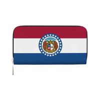 WZYCWB Portefeuille zippé imprimé drapeau de l'État du Missouri parfait pour les voyages, les affaires et le quotidien. Peut contenir des téléphones portables et de l'argent.