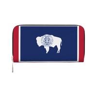 WZYCWB Portefeuille zippé imprimé drapeau de l'État du Wyoming, parfait pour les voyages, les affaires et le quotidien. Peut contenir des téléphones portables et de l'argent.