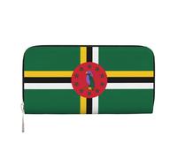 WZYCWB Portefeuille zippé imprimé drapeau du Commonwealth de Dominique, parfait pour les voyages, les affaires et le quotidien. Peut contenir des téléphones portables et de l'argent.