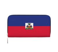 WZYCWB Portefeuille zippé imprimé drapeau haïtien, parfait pour les voyages, les affaires et le quotidien. Peut contenir des téléphones portables et de l'argent.