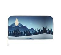 WZYCWB Portefeuille zippé imprimé forêt enneigée, parfait pour les voyages, les affaires et le quotidien. Peut contenir des téléphones portables et de l'argent.