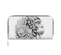 WZYCWB Portefeuille zippé imprimé singe abstrait parfait pour les voyages, les affaires et le quotidien. Peut contenir des téléphones portables et de l'argent.
