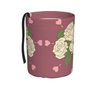 WZYCWB Poubelle de voiture à suspendre avec motif rose d'amour blanche, pratique et pratique, adaptée à plusieurs modèles de voiture, offrant un espace de rangement idéal