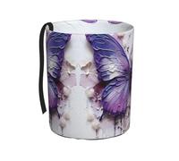 WZYCWB Poubelle de voiture pliable à suspendre avec motif papillon pour peinture à l'huile violette, convient pour voyage, SUV, camion, berline