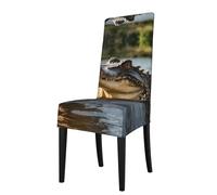 WZYCWB Protecteur de chaise de salle à manger extensible, grande housse de siège amovible, convient pour chaise de salle à manger à dossier carré, chaise de prêtre