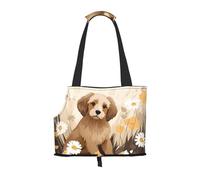 WZYCWB Puppy in the flowers Sac de voyage léger pour chats et sac à bandoulière respirant pour petit chien pour un transport facile