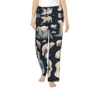 WZYCWB Pyjama en flanelle imprimé Polar Bear pour femme - Vêtements d'intérieur élégants -, Noir , 3XL