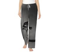 WZYCWB Pyjama en flanelle imprimé silhouette cyprès pour femme - Vêtements d'intérieur élégants -, Noir , 5XL