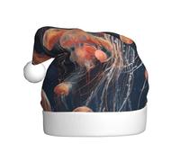 WZYCWB Quantum Chapeaux de Père Noël imprimé méduses - Parfait pour le réveillon de Noël, le Nouvel An et les fêtes de fin d'année