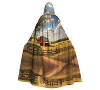 WZYCWB Ranch View Cape de décoration d'Halloween, cape à capuche pour adulte, grande taille, unisexe, cape de carnaval pour bal masqué, jeu de rôle